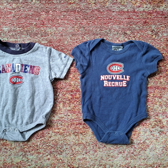 NHL Official Canadiens Onesie - 3-6 Months "Nouvelle Recrue" Onesie - Picture 3 of 5